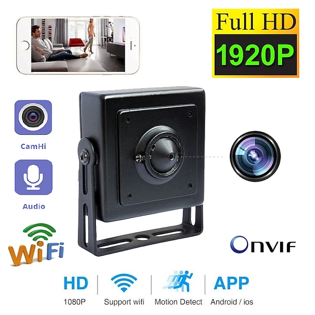  Wifi 5MP 2MP 1080P Pinhole Indoor Mini IP Camera Support SD Card Onvif P2P Security Built-in MIC Audio Camhi