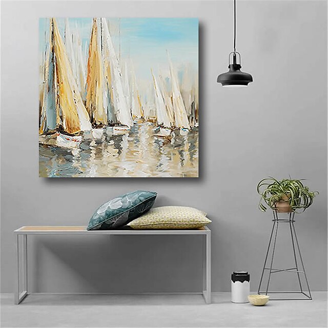 Home & Garden Wall Art | Oil Painting Handmade Hand Painted Wall Art Modern Landscape Seascape Sailboats Home Decoration Decor S