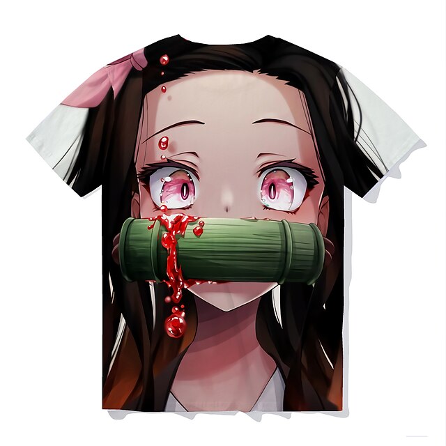 Toys & Hobbies Cosplay & Costumes | Inspired by Demon Slayer: Kimetsu no Yaiba Kamado Nezuko T-shirt Anime 100% Polyester Anime 