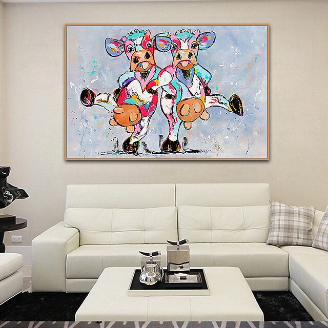 Home & Garden Wall Art | Oil Painting Handmade Hand Painted Wall Art Mintura Modern Abstract Animals Cow Picture For Home Decora