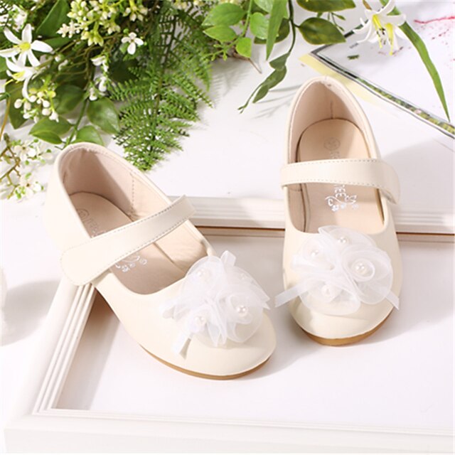 Shoes & Bags Kids Shoes | Girls Flats Flower Girl Shoes Microfiber Little Kids(4-7ys) Wedding Daily Flower Pink Ivory Fall Sprin