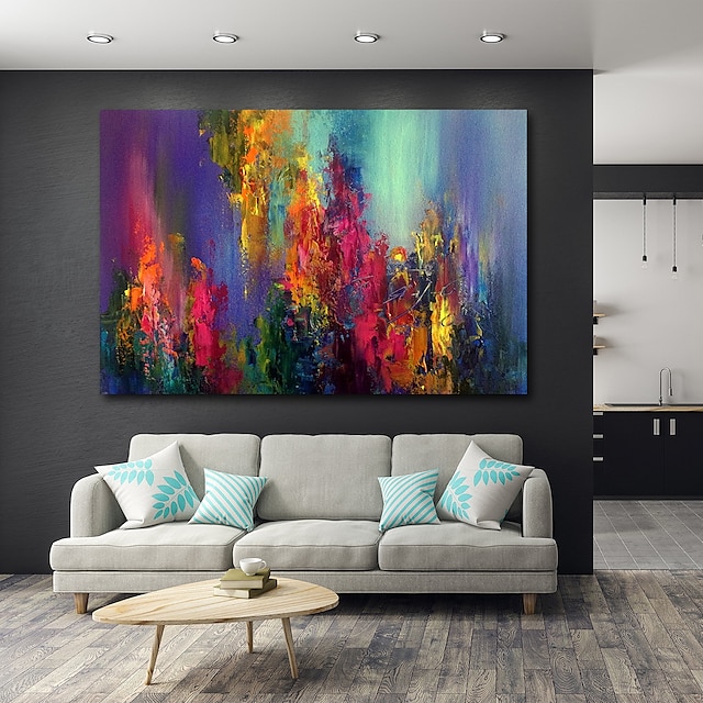 Home & Garden Wall Art | Wall Art Canvas Prints Painting Artwork Picture Abstract Knife PaintingBlue Landscape Home Decoration D