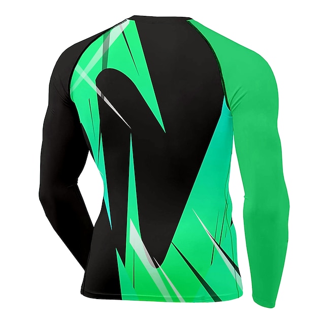 Sports & Outdoors Running, Jogging & Walking | 21Grams® Mens Long Sleeve Geometric Compression Shirt Running Shirt Top Athletic 