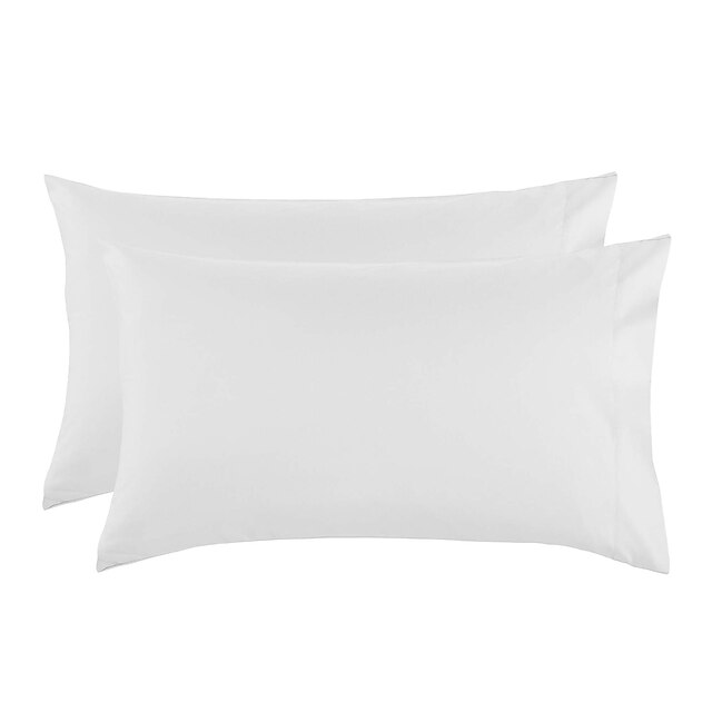 

2 Pcs Pillowcases White Color For Queen/King Size/Twin/Single Size Plain Solid Color