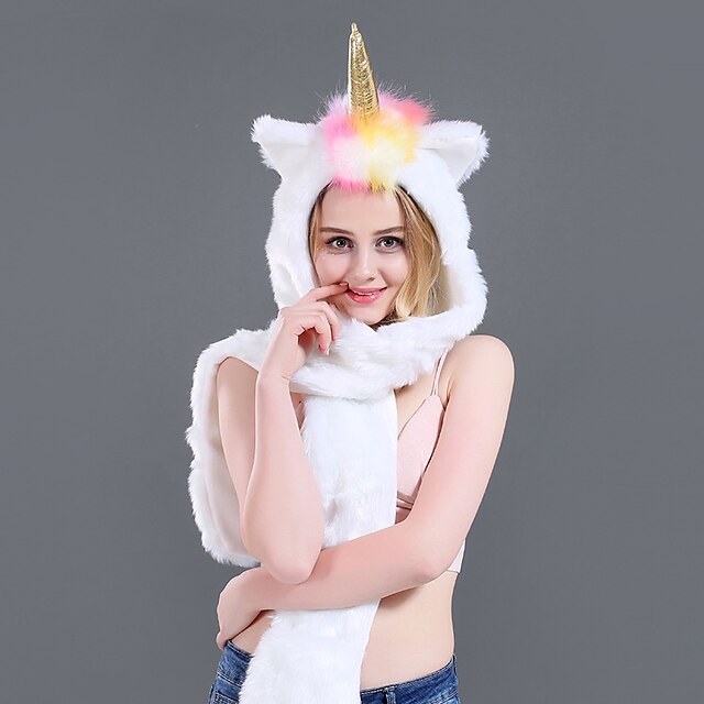 Toys & Hobbies Cosplay & Costumes | Adults Hat Unicorn Onesie Pajamas Polar Fleece White Cosplay For Men and Women Animal Sleepw