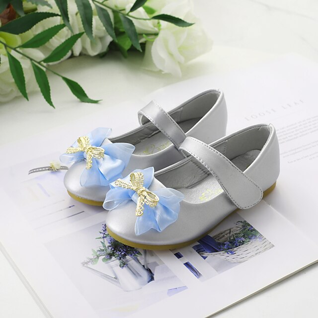 Shoes & Bags Kids Shoes | Girls Flats Flower Girl Shoes Microfiber Dress Shoes Little Kids(4-7ys) Wedding Daily Black Silver Fal