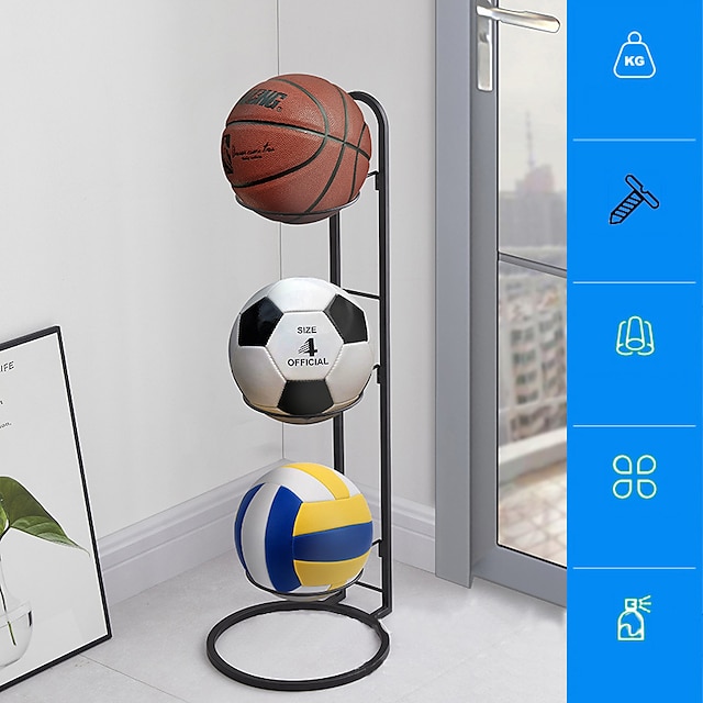 Home & Garden Home Decor | Simple Basketball Storage Rack Wrought Iron Layered Ball Display Rack Screw-free Portable Outdoor Foo