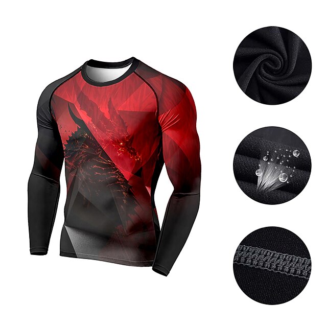 Sports & Outdoors Running, Jogging & Walking | 21Grams® Mens Long Sleeve Compression Shirt Running Shirt Top Athletic Athleisure