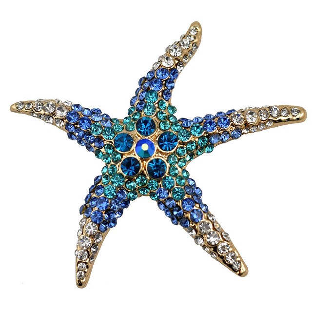 Shoes & Bags Fashion Accessories | Womens Brooches Classic Starfish Stylish Artistic Brooch Jewelry Purple Black Silver For Wedd