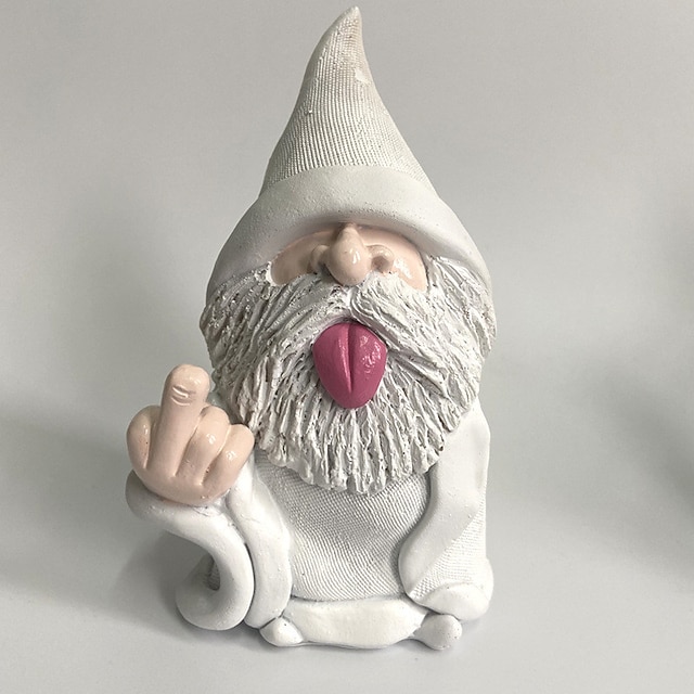 Home & Garden Home Decor | Middle Finger White Clothes Dwarf Home Decor Garden White Beard Dwarf Resin Pendulum Resin Crafts Orn