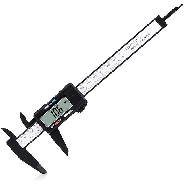  calibrador digital 0-6 calibradores ferramenta de medição calibrador de micrômetro eletrônico com grande tela lcd recurso de desligamento automático de polegada e conversão milimétrica