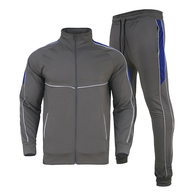 Sports & Outdoors Running, Jogging & Walking | Mens 2 Piece Full Zip Tracksuit Sweatsuit Athletic Athleisure 2pcs Winter Long Sl