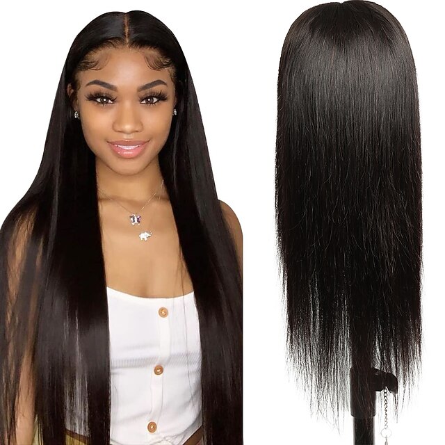 

Remy Human Hair 4x4 Lace Front Wig Free Part Vietnamese Hair Straight Natural Multi-color Wig 150% 180% 200% Density Lace Women Ombre Hair 100% Virgin With Bleached Knots For Women's Short Medium