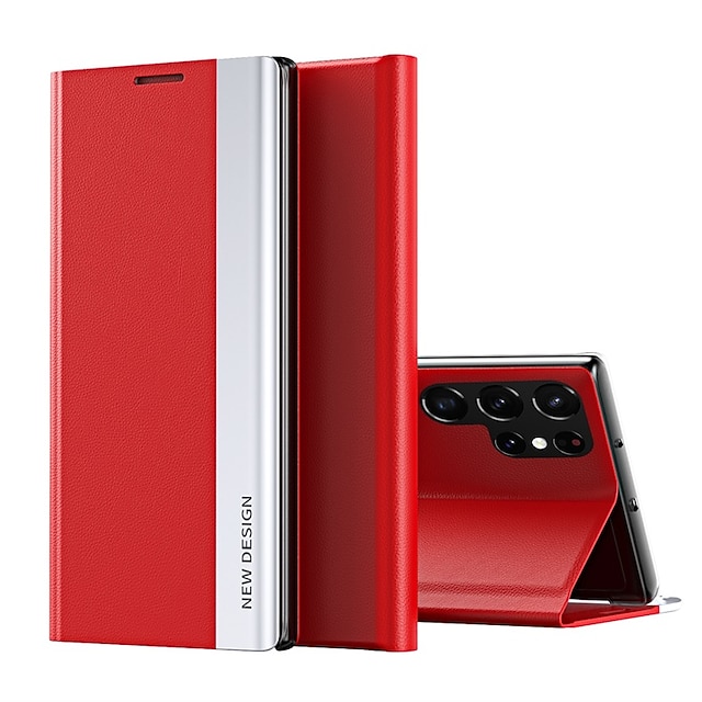  teléfono Funda Para Samsung galaxia S25 S24 S23 S22 S21 FE S21 ultra plus S20 A32 Funda de Cuerpo Entero con Soporte Dar la vuelta Antipolvo Color sólido ordenador personal Cuero de PU