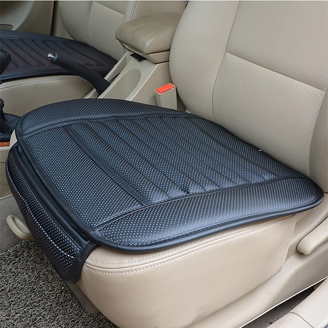  cuoio dell'unità di elaborazione traspirante bambù carbone auto coprisedili interni cuscino per sedia cuscino per auto supporto universale per auto-styling per forniture auto sedia da ufficio