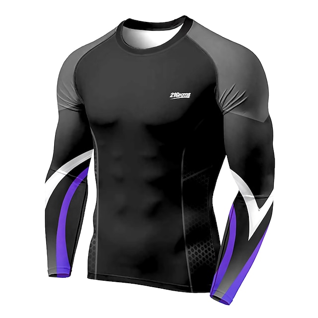 Sports & Outdoors Running, Jogging & Walking | 21Grams Mens Long Sleeve Compression Shirt Running Shirt Top Athletic Athleisure 