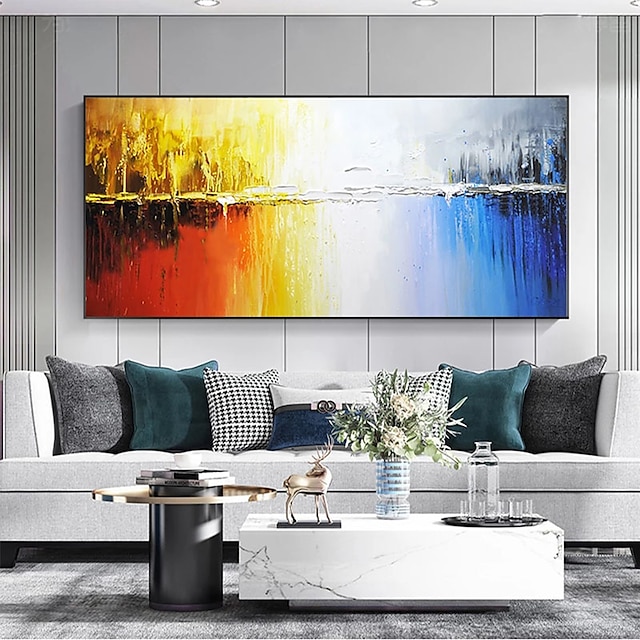 Home & Garden Wall Art | Oil Painting Handmade Hand Painted Wall Art Abstract Modern Colorful City Building Landscape Home Decor