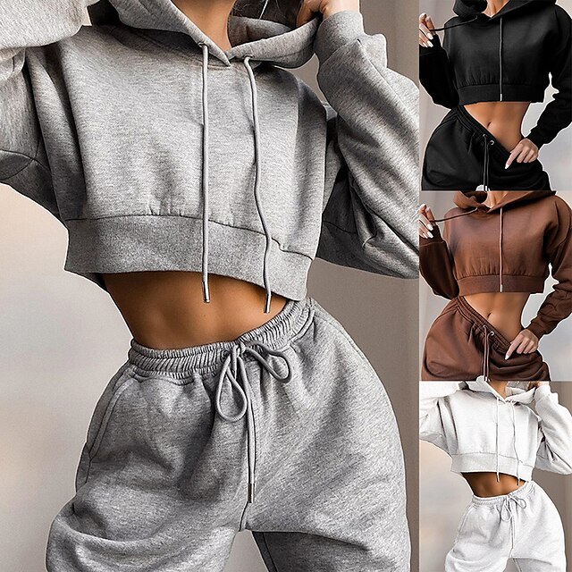 Sports & Outdoors Running, Jogging & Walking | Womens Side Pockets Tracksuit Sweatsuit Jogging Suit Street Casual Winter Long Sl