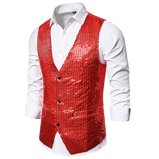 Disco 1980s Masquerade Vest Waistcoat Disco Men's Embroidery Masquerade ...