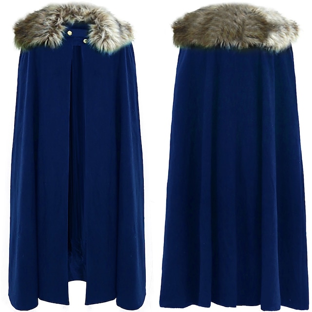  Homme Trench Cape / Capes Poncho Soirée Extérieur Hiver Polyester Chaud Vêtements d'extérieur Vêtement Tenue Mode Vêtement de rue Plein Bordure en Fourrure Revers