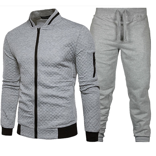 Sports & Outdoors Running, Jogging & Walking | Mens 2 Piece Tracksuit Sweatsuit Casual Athleisure 2pcs Winter Long Sleeve Therma