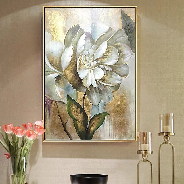 Oil Painting Handmade Hand Painted Wall Art Modern Abstract Gold Flower ...