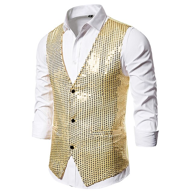 Disco 1980s Masquerade Vest Waistcoat Disco Men's Embroidery Masquerade ...