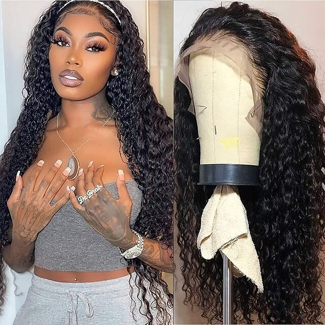 

Lace Front Wigs Human Hair for Black Women 13x4 Deep Wave Lace Front Wigs Human Hair Pre Plucked Wet and Wavy Lace Frontal Wigs 150% Density Brazilian Human Hair Wigs 10inch - 30inch