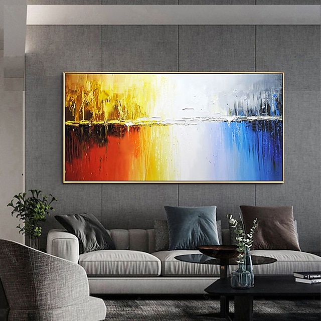 Home & Garden Wall Art | Oil Painting Handmade Hand Painted Wall Art Abstract Modern Colorful City Building Landscape Home Decor