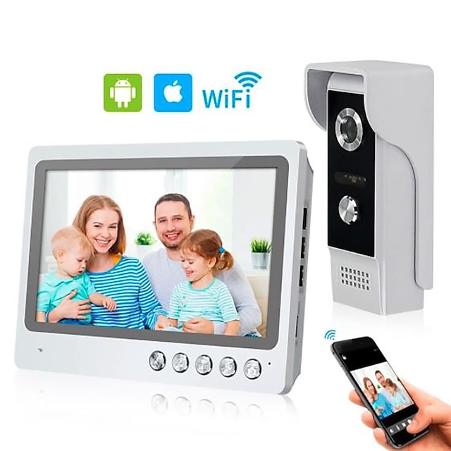  WiFi Intercom Video Doorbell Intercom System 9 Inch Wired Video Door Phone Doorbell Camera with Snapshot and Video Record