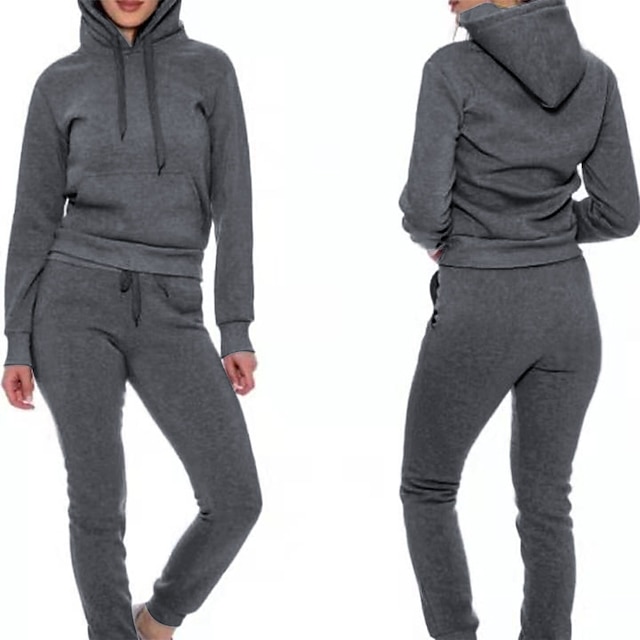 Sports & Outdoors Running, Jogging & Walking | Womens 2 Piece Tracksuit Sweatsuit Casual Athleisure 2pcs Winter Long Sleeve Ther