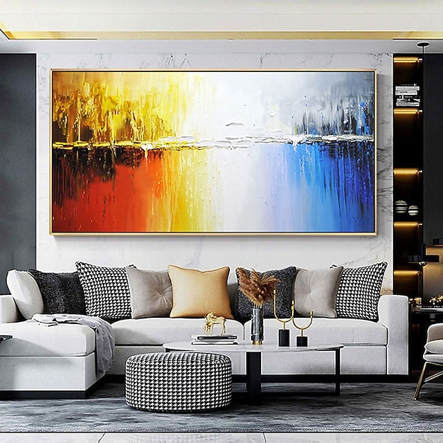 Home & Garden Wall Art | Oil Painting Handmade Hand Painted Wall Art Abstract Modern Colorful City Building Landscape Home Decor