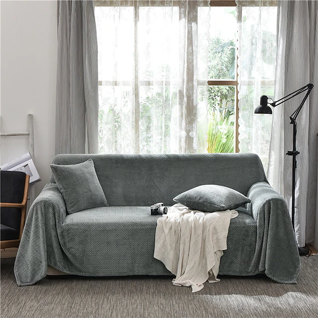 Anti-Scratch Cat Sofa Cover Blanket Sofa Slipcover,Soft Fuzzy Bedding Blankets ,Furniture Protector from Pet Scratch, Premium Fluffy Blankets Plush Fleece Throw Dog Bed 12