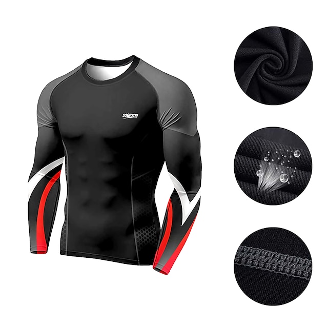 Sports & Outdoors Running, Jogging & Walking | 21Grams Mens Long Sleeve Compression Shirt Running Shirt Top Athletic Athleisure 