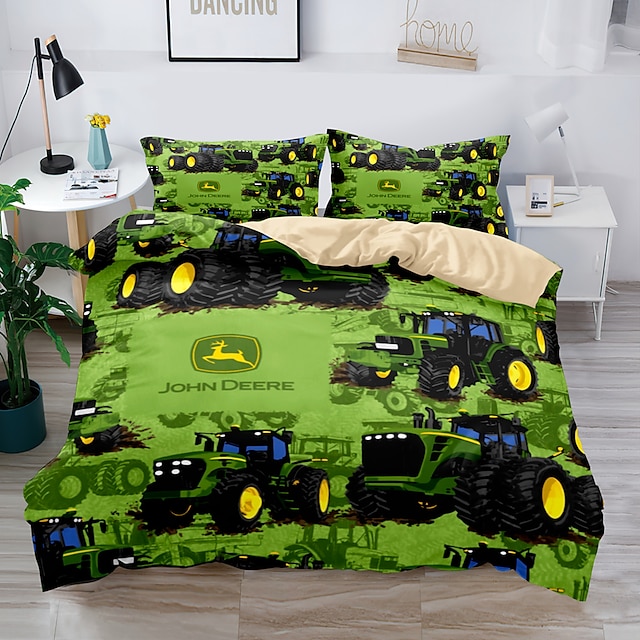  3D Bedding  Farm Tractor print Print Duvet Cover Bedding Sets Comforter Cover with 1 print Print Duvet Cover or Coverlet，2 Pillowcases for Double/Queen/King