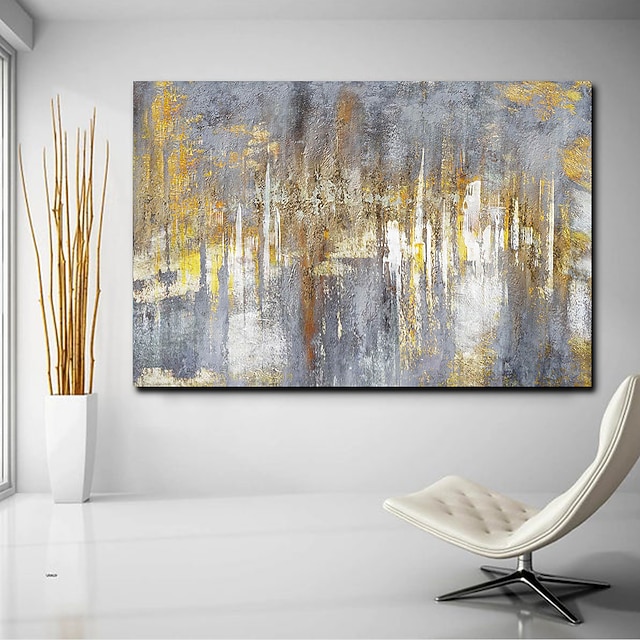  arte de la pared impresiones en lienzo pintura cuadro de la obra de arte pintura abstracta del cuchillo paisaje dorado decoración del hogar decoración lienzo enrollado sin marco sin marco sin estirar