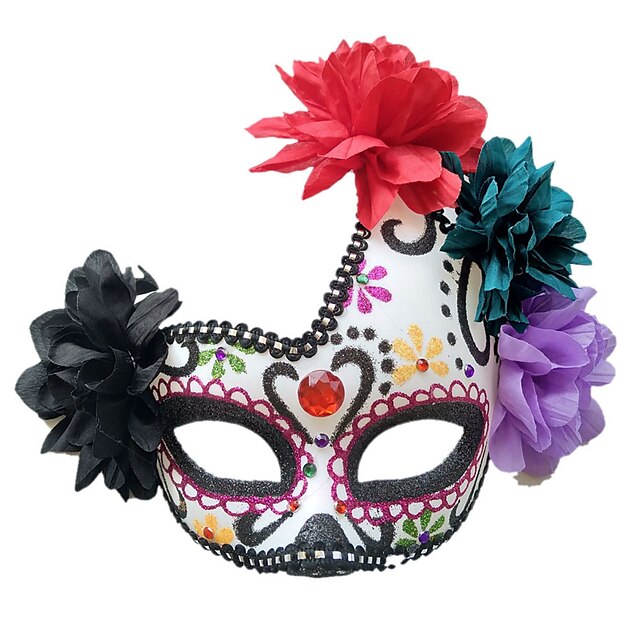  Mexická Maska Cukrová lebka Dospělé Pánské Dámské cosplay Viva Mexiko Den nezávislosti Mexika Den mrtvých Mardi Gras Jednoduché Halloweenské kostýmy