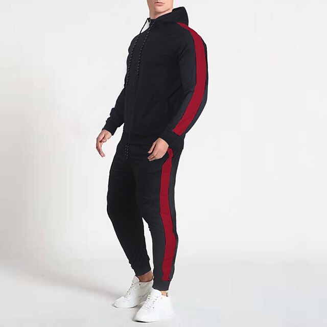 Sports & Outdoors Running, Jogging & Walking | Mens 2 Piece Tracksuit Sweatsuit Casual Athleisure 2pcs Winter Long Sleeve Therma