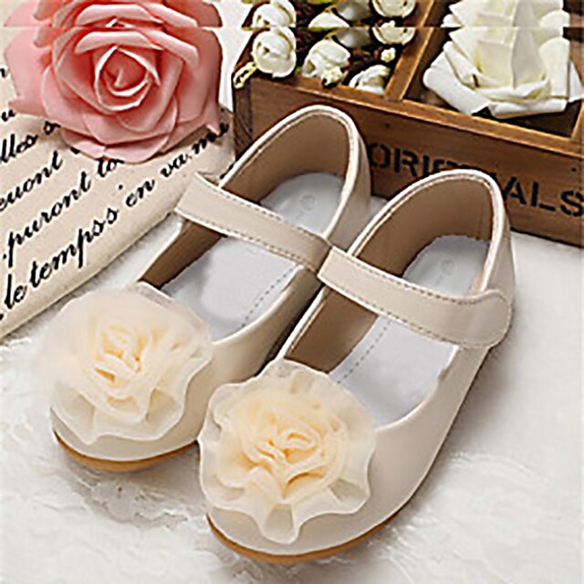 Shoes & Bags Kids Shoes | Girls Flats Flower Girl Shoes Microfiber Little Kids(4-7ys) Wedding Daily Flower Pink Ivory Fall Sprin