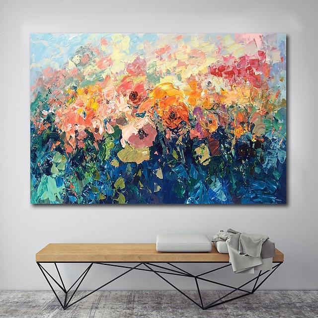  壁アートキャンバスプリント絵画アートワーク画像抽象ナイフpaintingflower風景家の装飾装飾ロールキャンバスフレームなしフレームなしストレッチなし