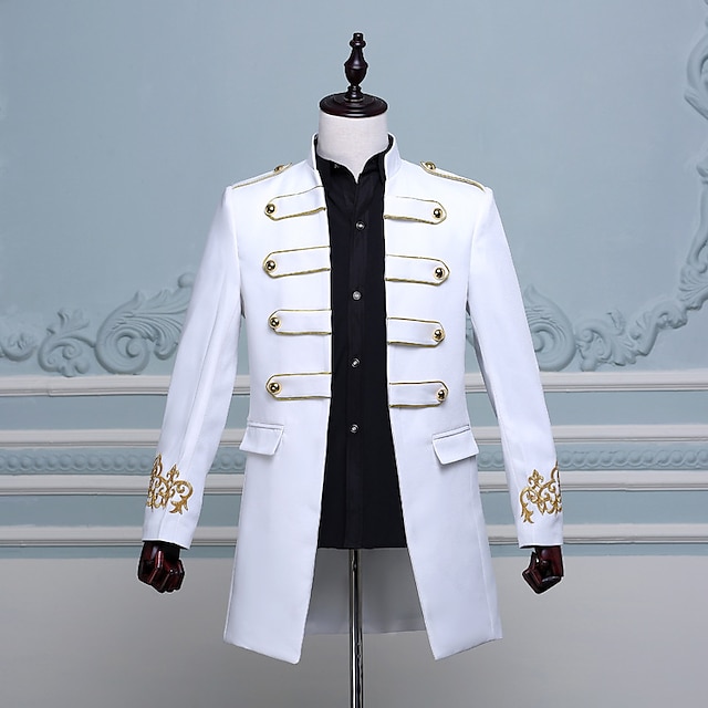  Rétro Vintage Rococo Epoque Médiévale 18ème siècle Manteau Bal Masqué Prince Aristocrate Homme Manteau