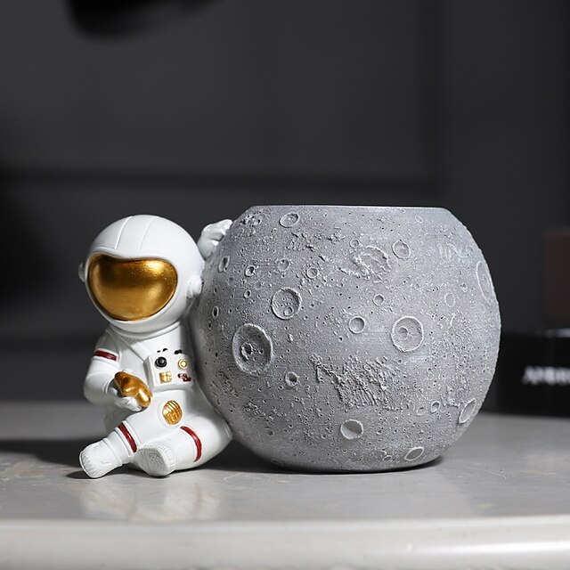 Consumer Electronics Stationery | Astronaut Pen Holder Multi-function Pen Rest Office Desk Pen Holder Storage Resin Crafts Decor