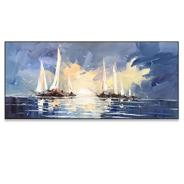 Home & Garden Wall Art | Oil Painting Handmade Hand Painted Wall Art Modern Abstract High Quality Sailboat Landscape Home Decora