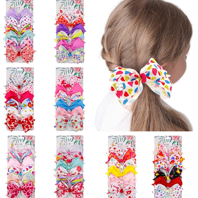 Baby & Kids Kids Accessories | 6 Pieces Kids Girls Active / Sweet Outdoor / Festival Heart Bow Hair Accessories White / Purple /