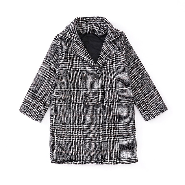 Baby & Kids Girls Clothing | Kids Girls Thanksgiving Jacket Coat Long Sleeve Gray Houndstooth Pocket Fall Winter Cool Christmas 