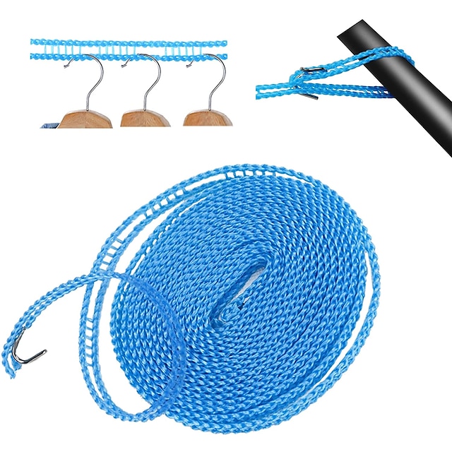  3-10m corde à linge coupe-vent corde à linge de camping corde à linge de voyage durable corde corde à linge portable corde à linge résistante longueur réglable ligne de vêtements antidérapante