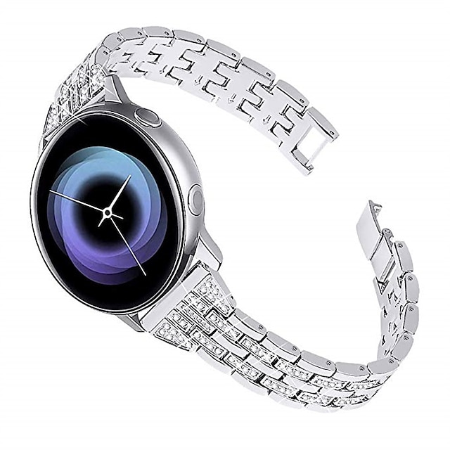 

1 pcs Smart Watch Band for Samsung Galaxy Watch 4 Classic Watch 3 Active 2 Gear S3 Frontier 46mm 45mm 44mm 42mm 41mm 40mm, 22mm 20mm Watch Band Stainless Steel Smartwatch Strap Luxury Glitter Shine