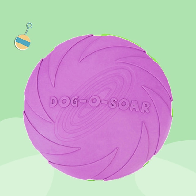  Frisbee pour chien flottant bordure en laine dorée dressage d'animaux pratique pour chien jouet pour animaux de compagnie frisbee en caoutchouc souple résistant aux morsures (15 cm rose)