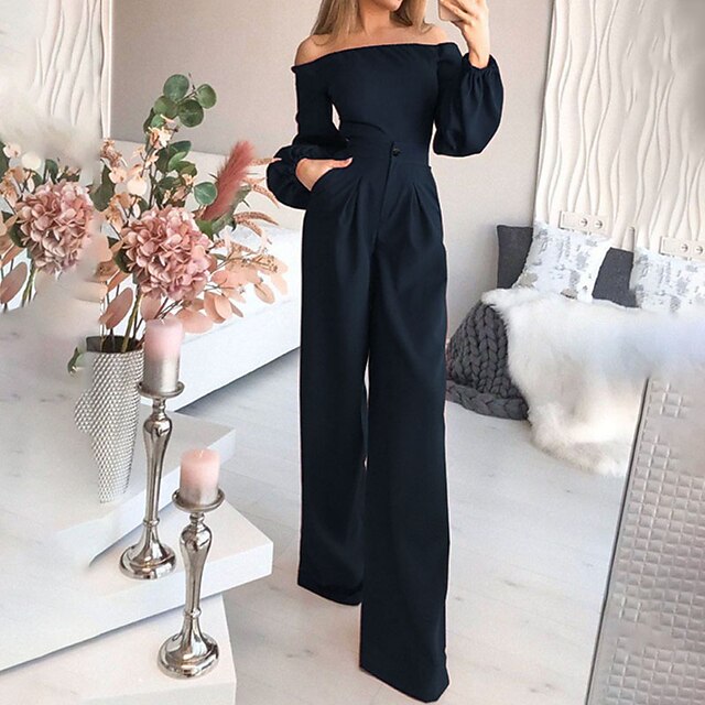 Women's Jumpsuit High Waist Solid Color 