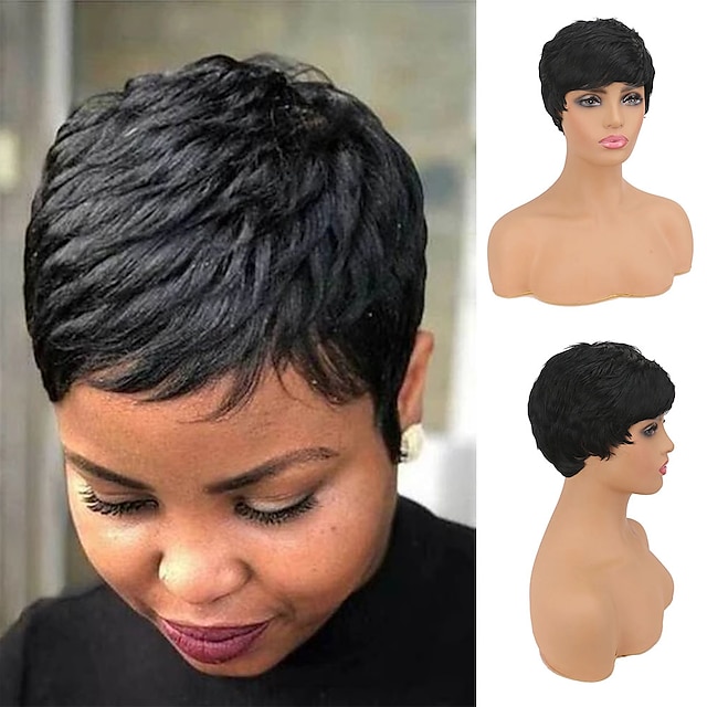  perucas pretas para mulheres peruca sintética peruca solta cachos curtos assimétricos peruca curta cabelo sintético preto perucas pretas macias e legais para mulheres